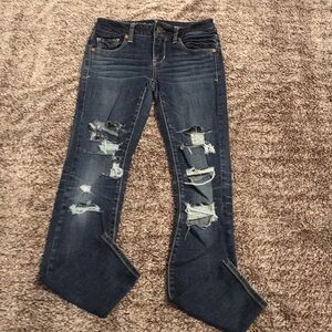 American Eagle Skinny Distressed Jeans Size 0 Short